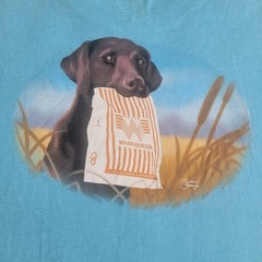 Magellan Whataburger Collab 2XL Black Lab Blue T-Shirt Outdoor USA Good Dog !