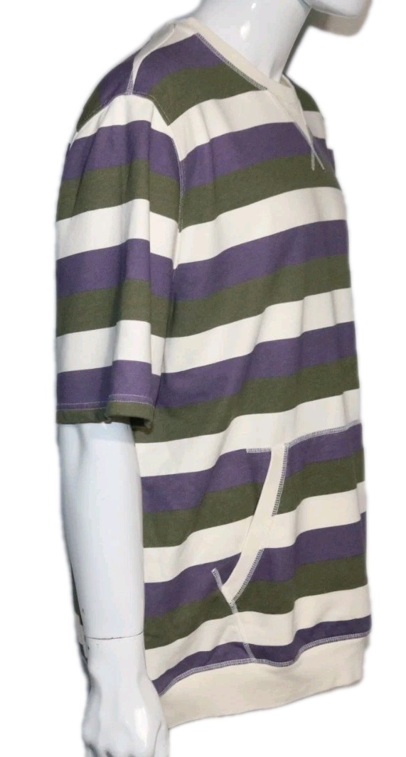 Nautica Crewneck Shirt Grape Size XL Mens Striped Kangaroo Pocket Classic Fit gallery