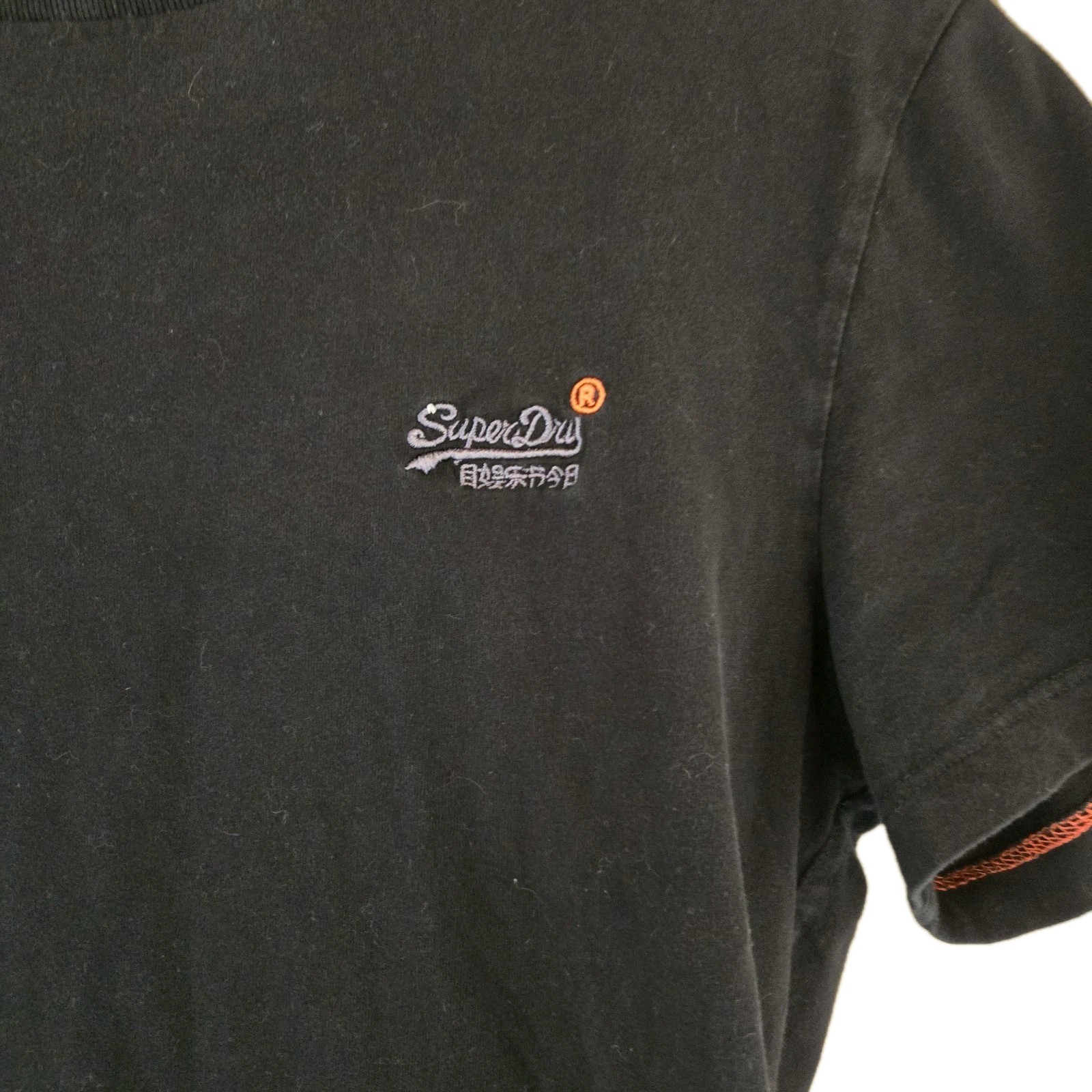 SUPERDRY Mens T-Shirt Top Small Black Cotton Black gallery
