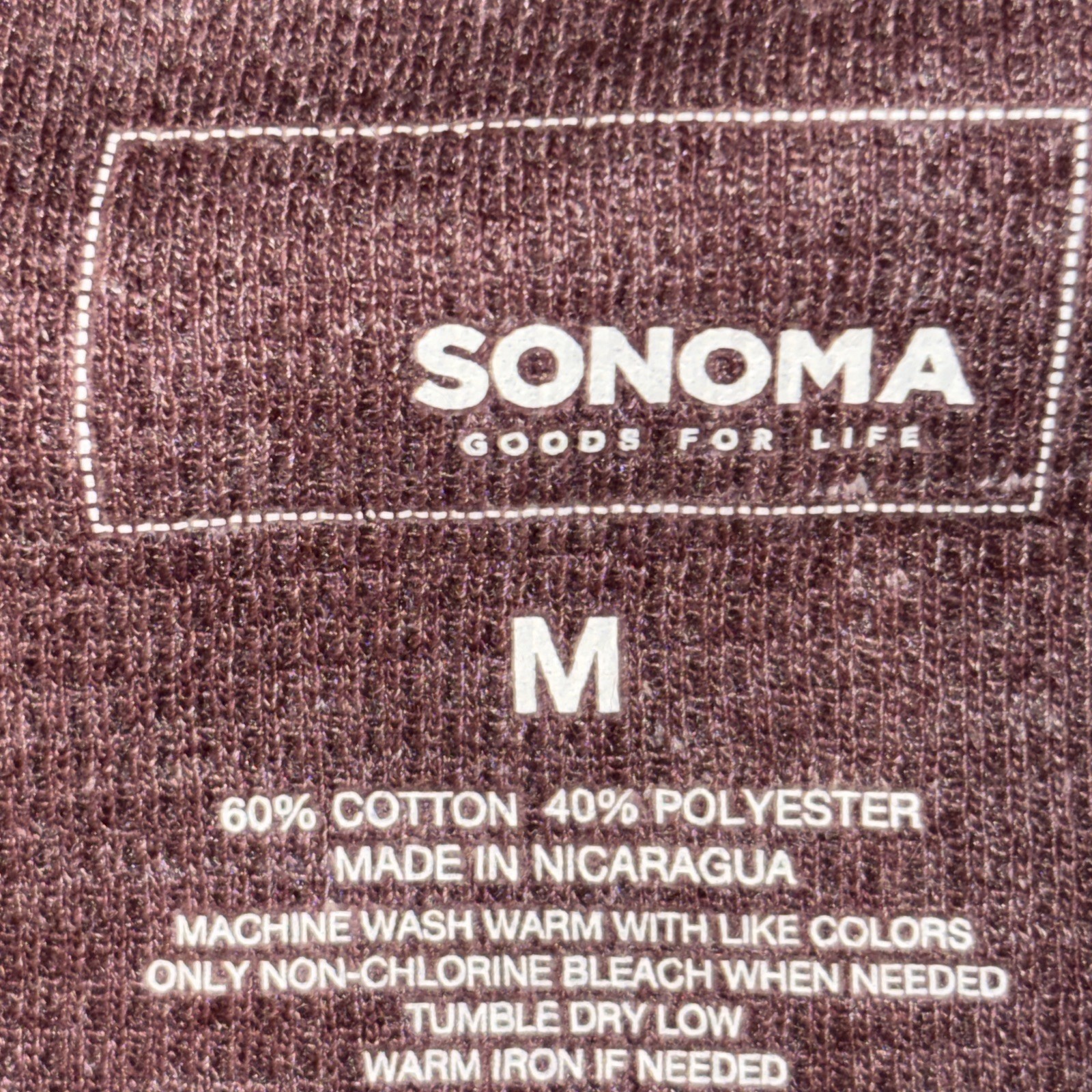Sonoma Thermal Henley Shirt Men M Maroon Extra Soft Cotton Stretch Warm Gift NWT gallery