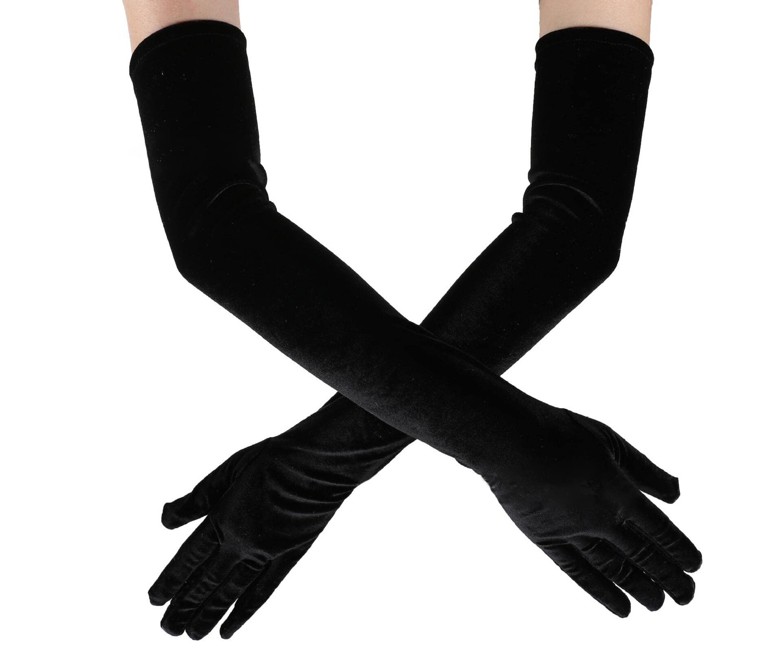 INOGIH 1920s Velvet Gloves Opera Long 20s Gatsby Flapper Gloves for Women gallery