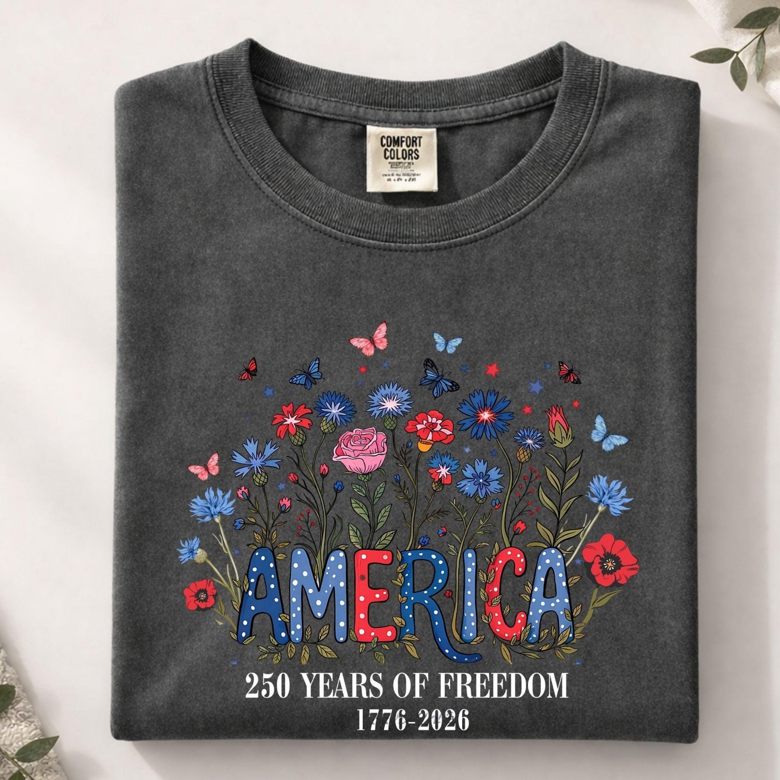 America 250 Wildflower Shirt Floral Independence Day Comfort Colors Tee gallery