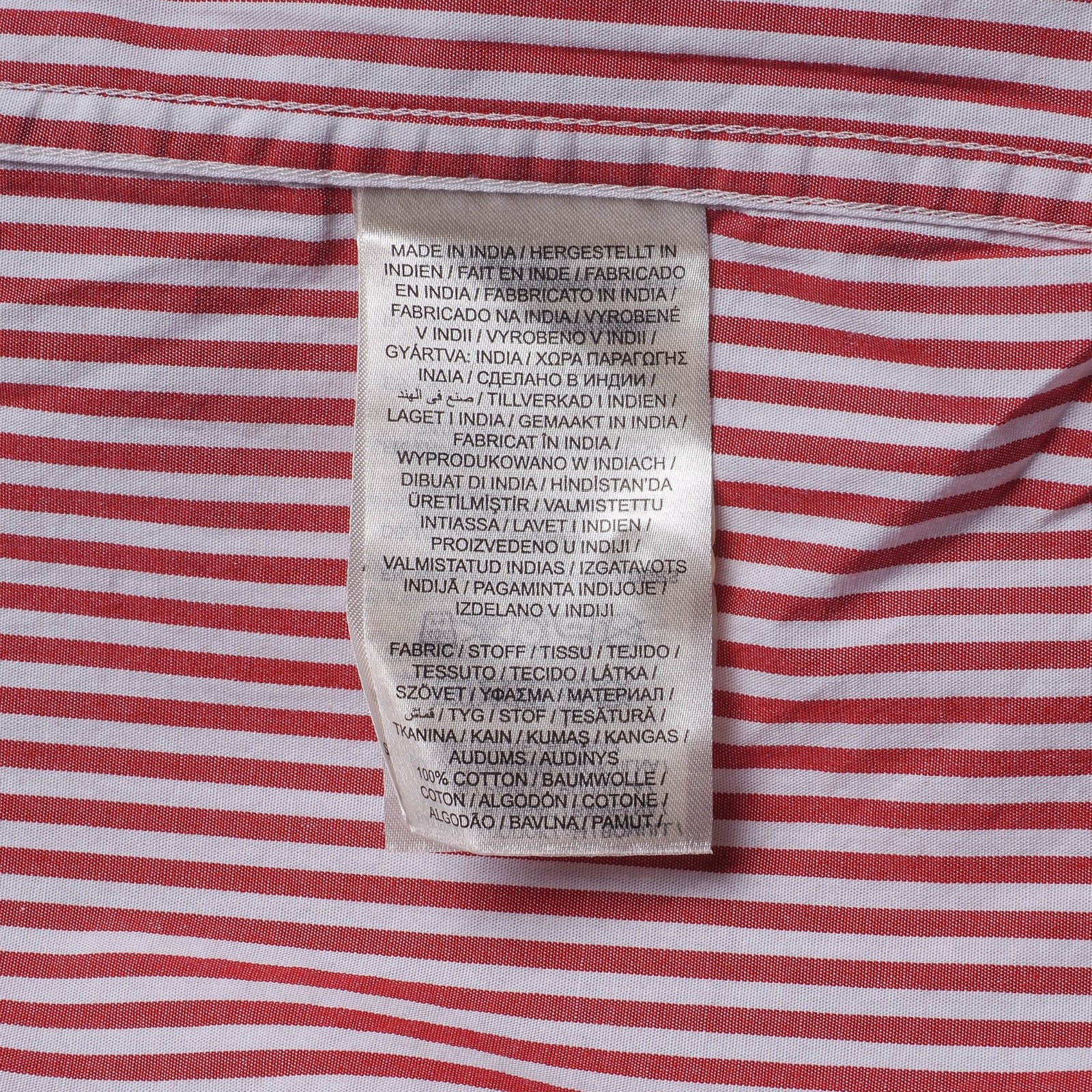 GANT men's shirt long sleeve 100% cotton striped red business size L gallery