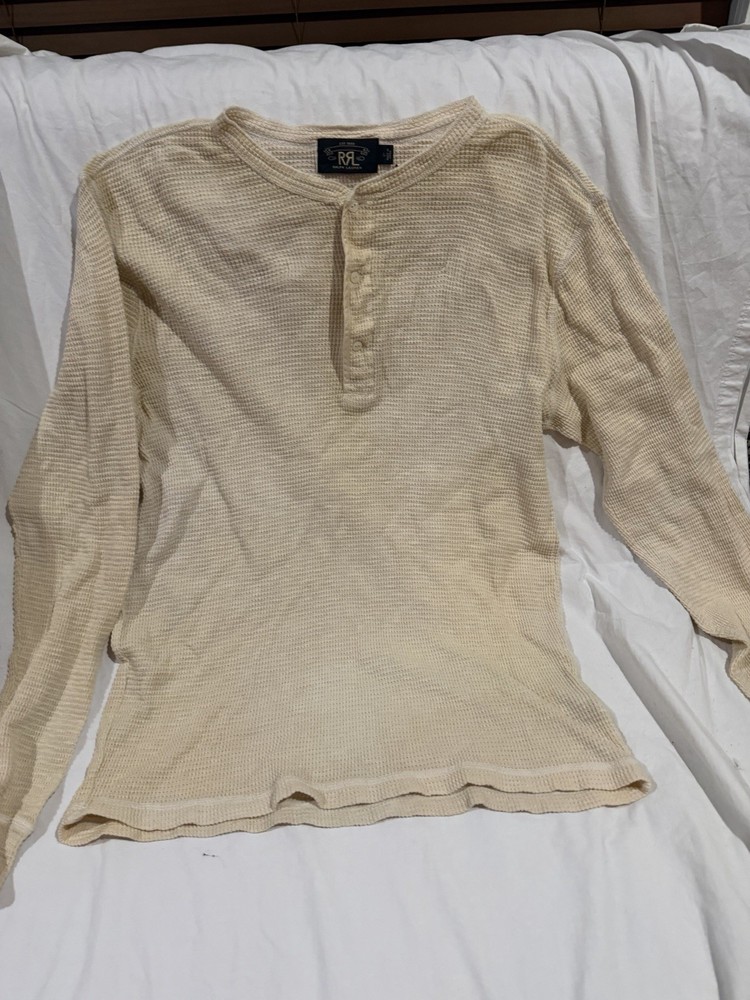 double RL RALPH LAUREN EST 1993 thermal style men long sleeve shirt size Large