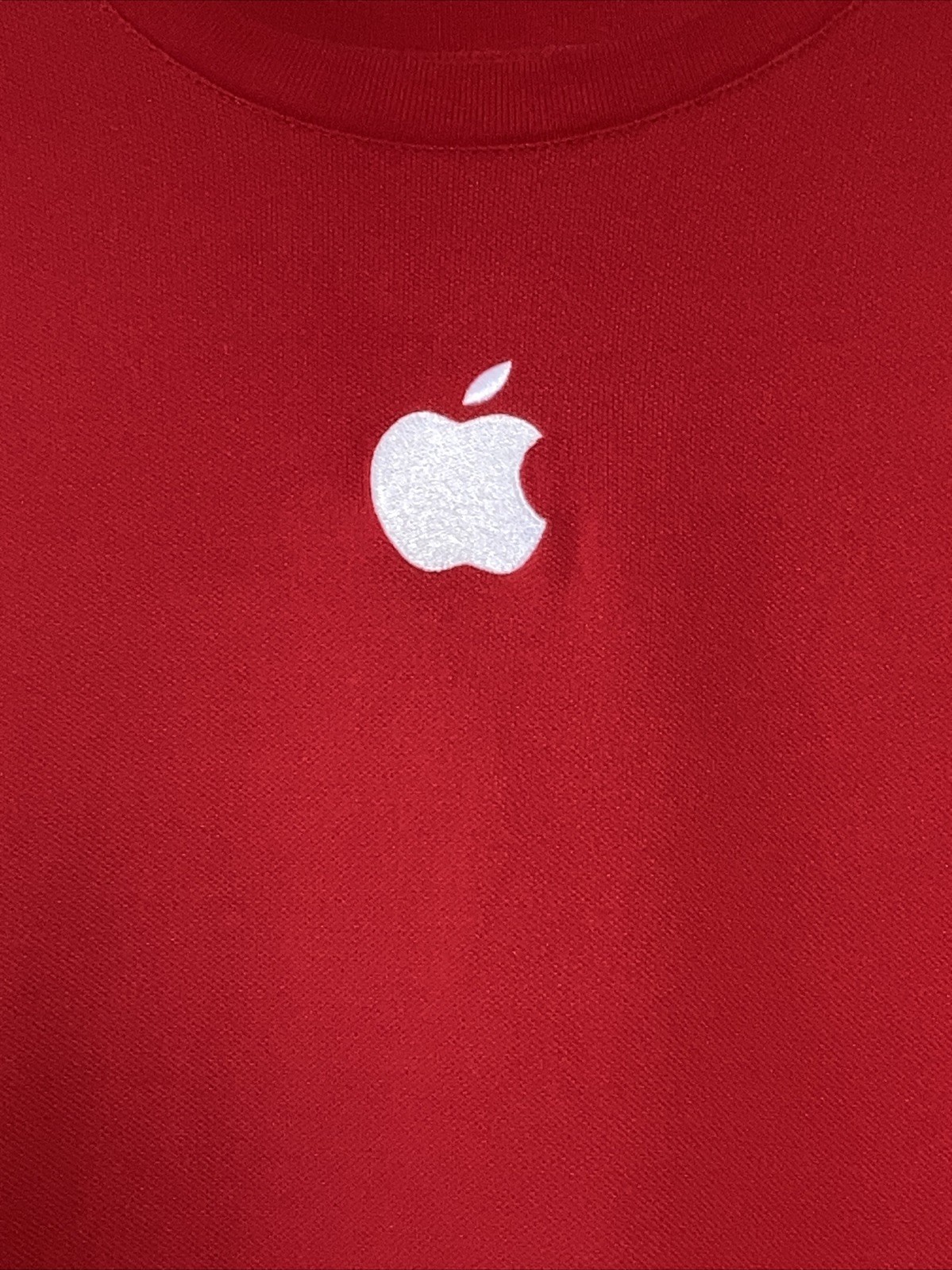 Apple Computer Red Shirt Men’s Long Sleeve Employee Geek Embroidered New L New gallery