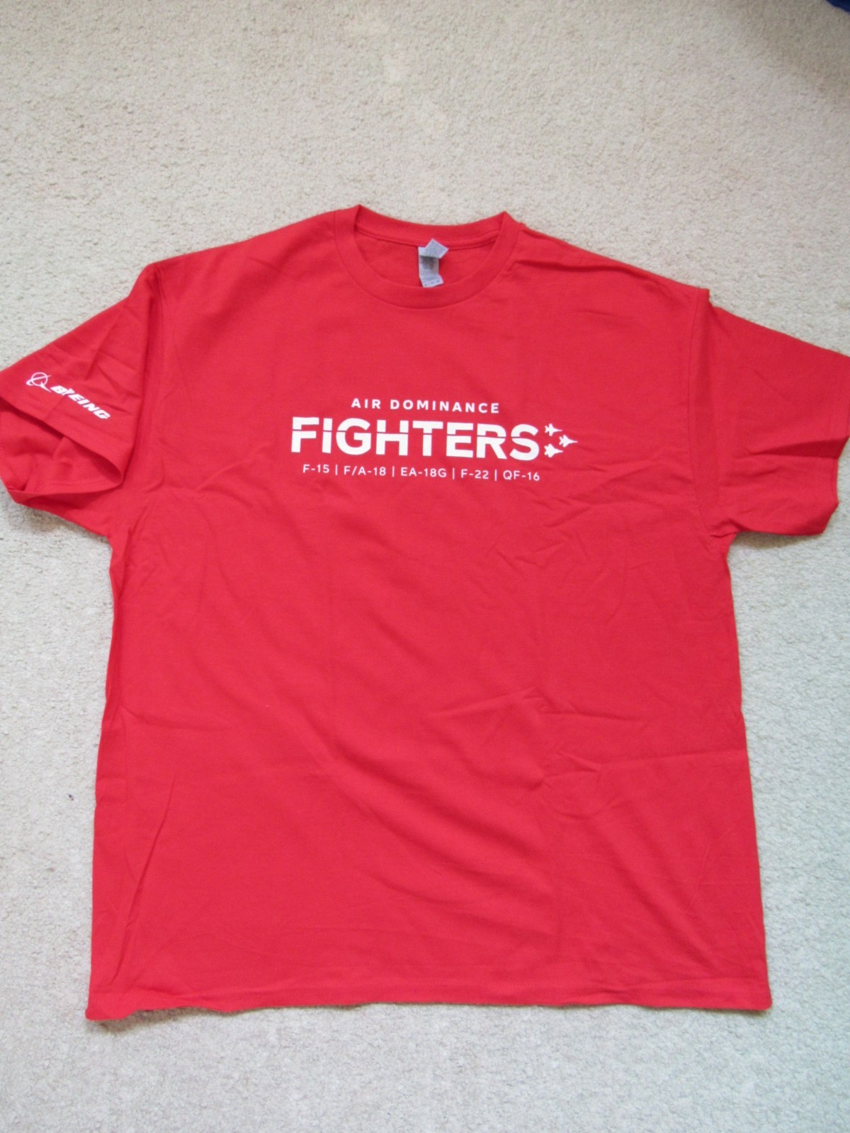 Boeing F-15 Eagle F-18 Hornet F-22 Raptor T-Shirt XL Tactical Fighter Red NEW gallery