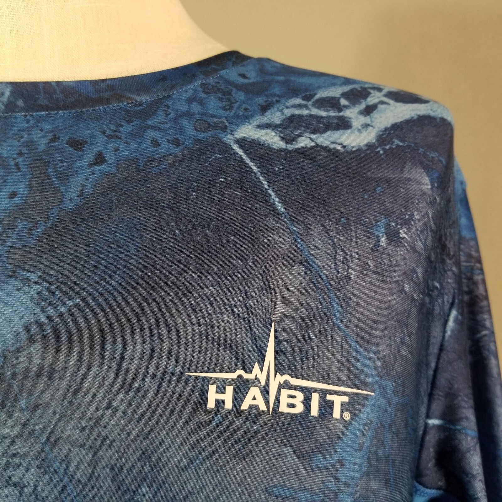 Habit shirt men's small blue long sleeve UV outdoor Dri-Fit fishing flawed gallery