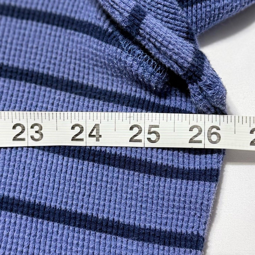 Saddlebred Blue and Black Striped Knit Thermal Shirt Size L Excellent gallery