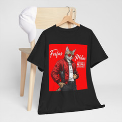 Cat-Themed Heavy Cotton Tee Quirky Graphic T-Shirt