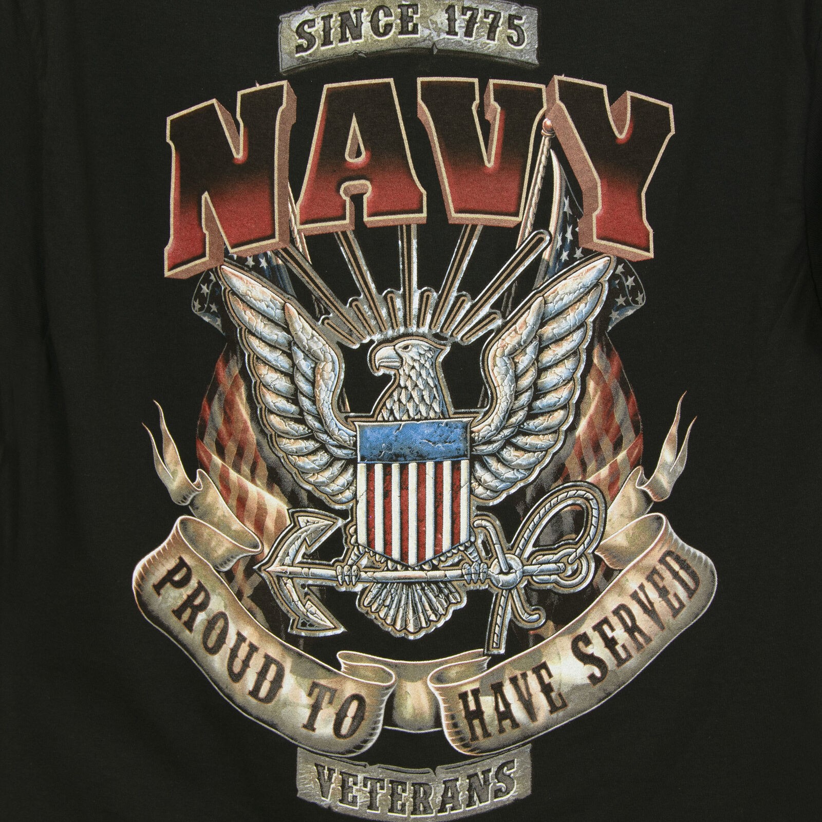 U.S. Navy Veteran "Proud To Have Served" Men's Graphic T-Shirt in Black, XXL gallery