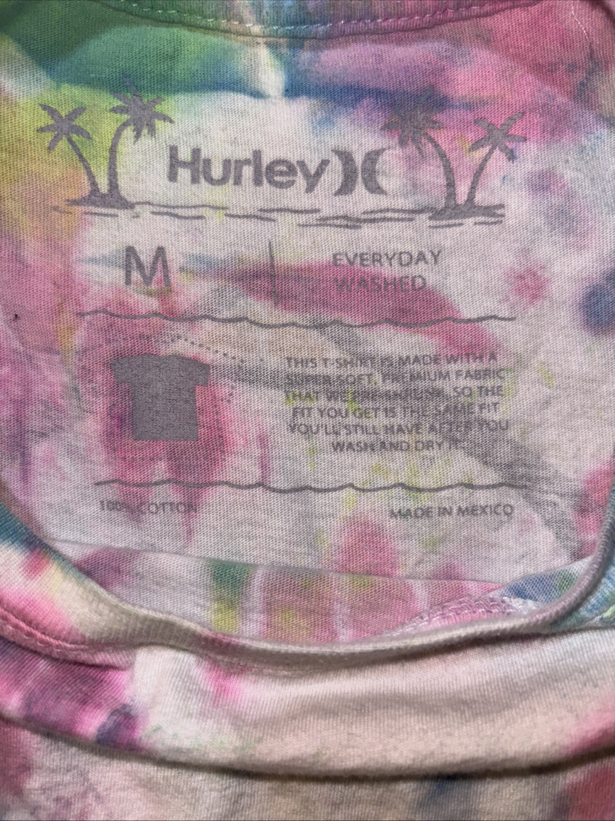Hurley Tye-dye Unisex Size Medium T-Shirt. 100% Cotton. Fits True To Size gallery