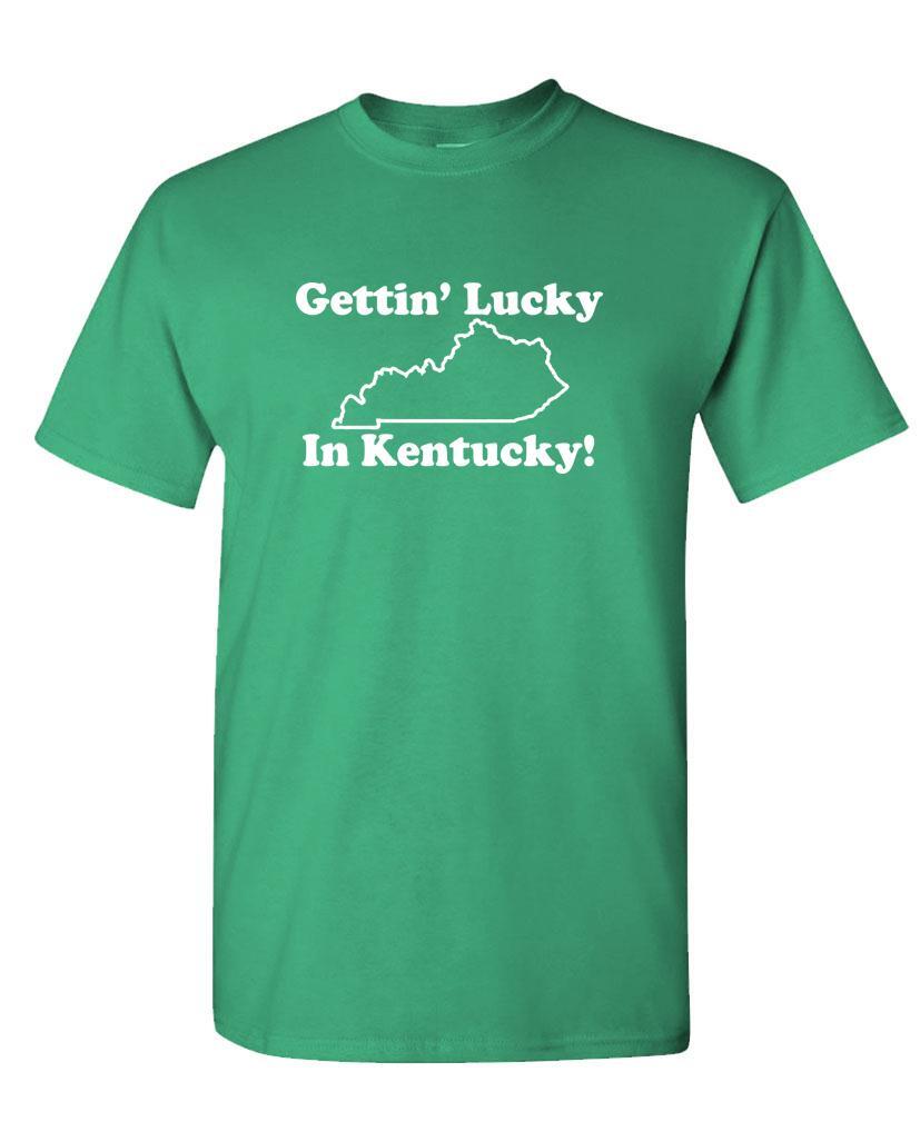 Gettin Lucky In Kentucky - classic hipster humor - Unisex Cotton T-Shirt Shirt gallery