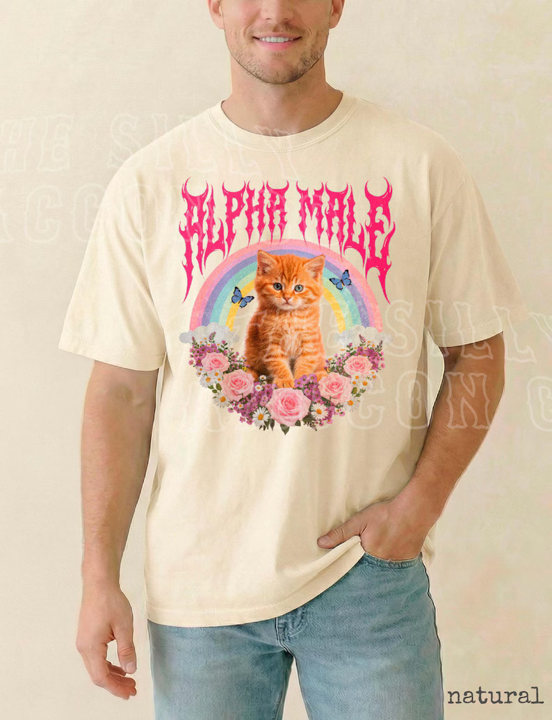 Alpha Male Funny Ironic Kitten Comfort Colors Shirt gallery