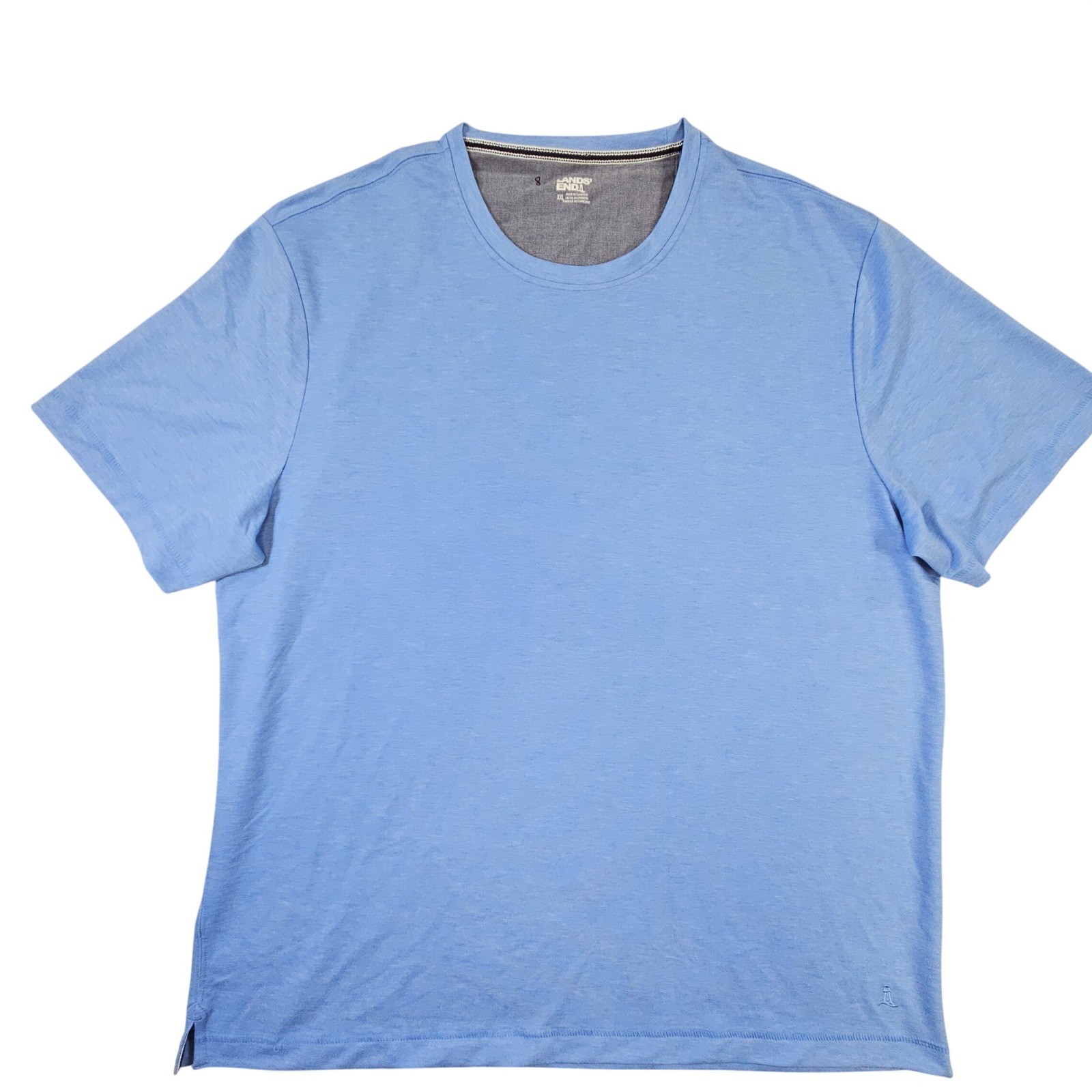 Lands’ End Short Sleeve Tee Mens XXL Blue NEW Stretch Classic Fit 1779684