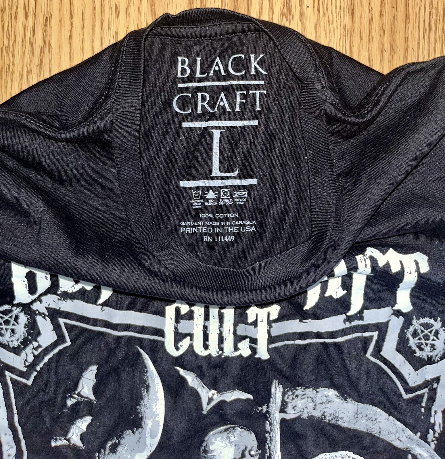 Blackcraft Cult See You In Hell Large Black Shirt Skeleton Goat gallery