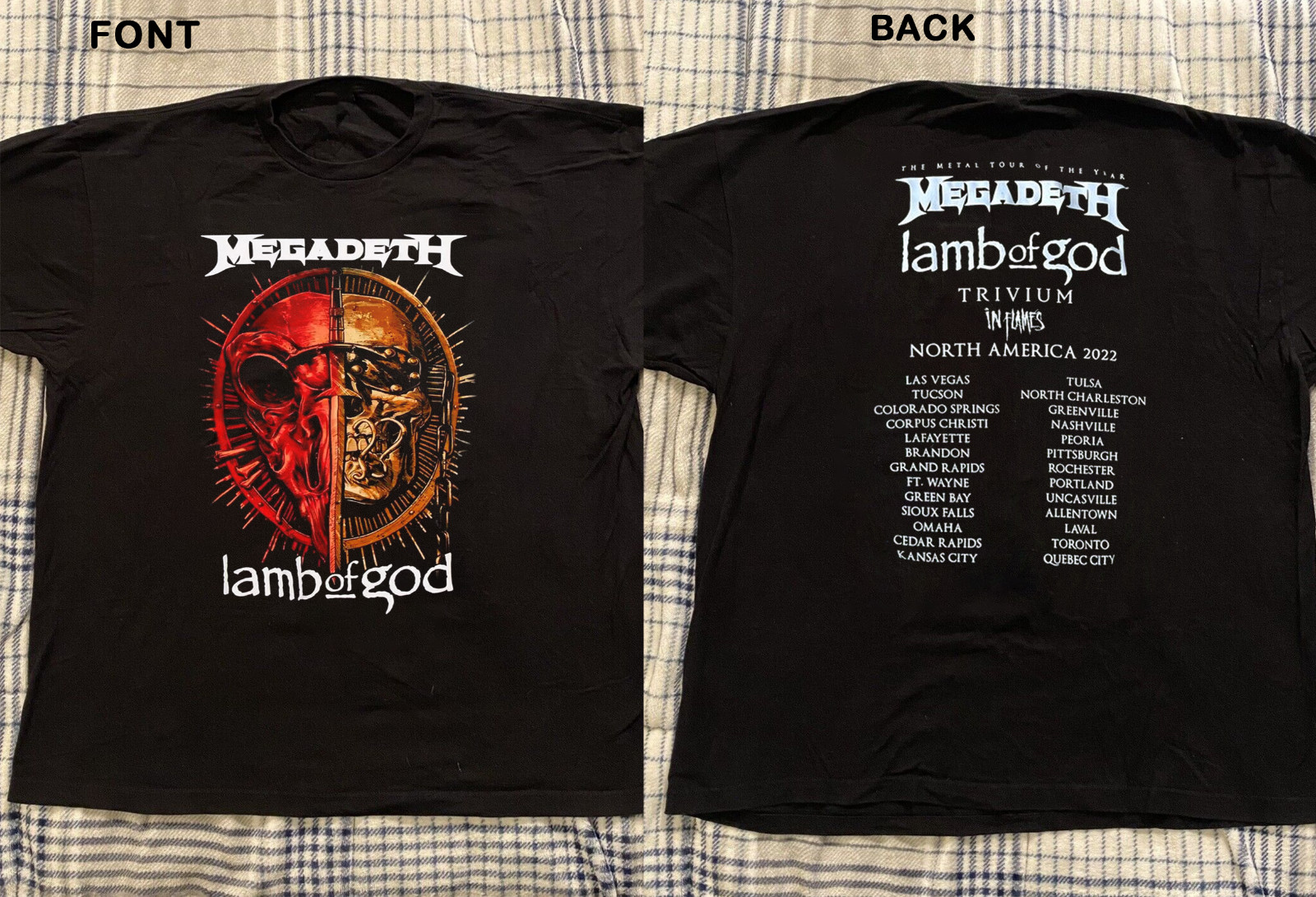Megadeth Lamb Of God Metal Tour Of The Year Cotton T-Shirt All Size TS258 gallery