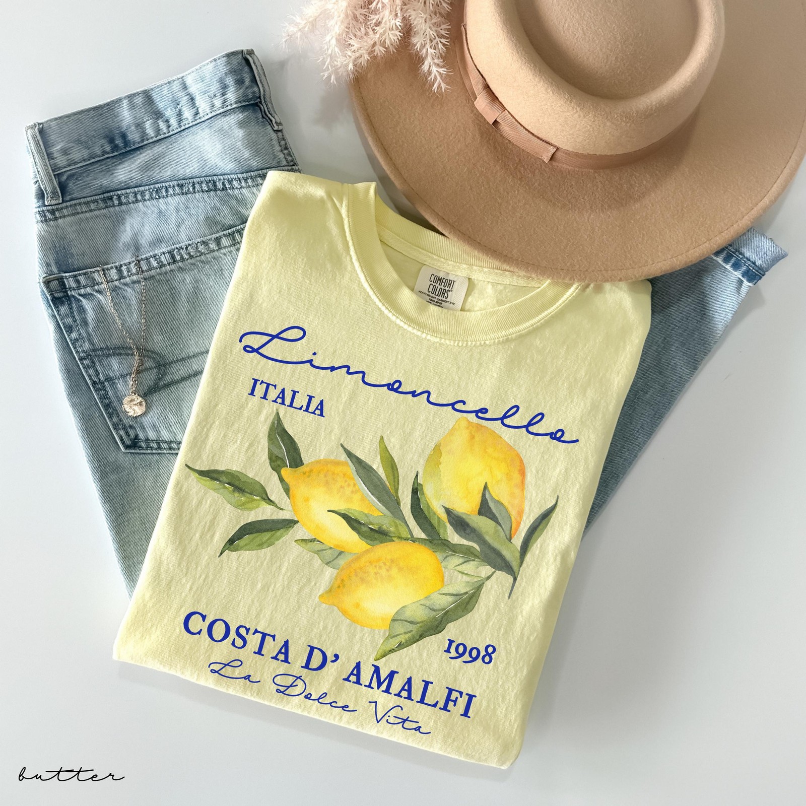 Comfort Colors® Retro Limoncello La Dolce Vita Tee, Lemon Shirt, Italy T-shirt, gallery