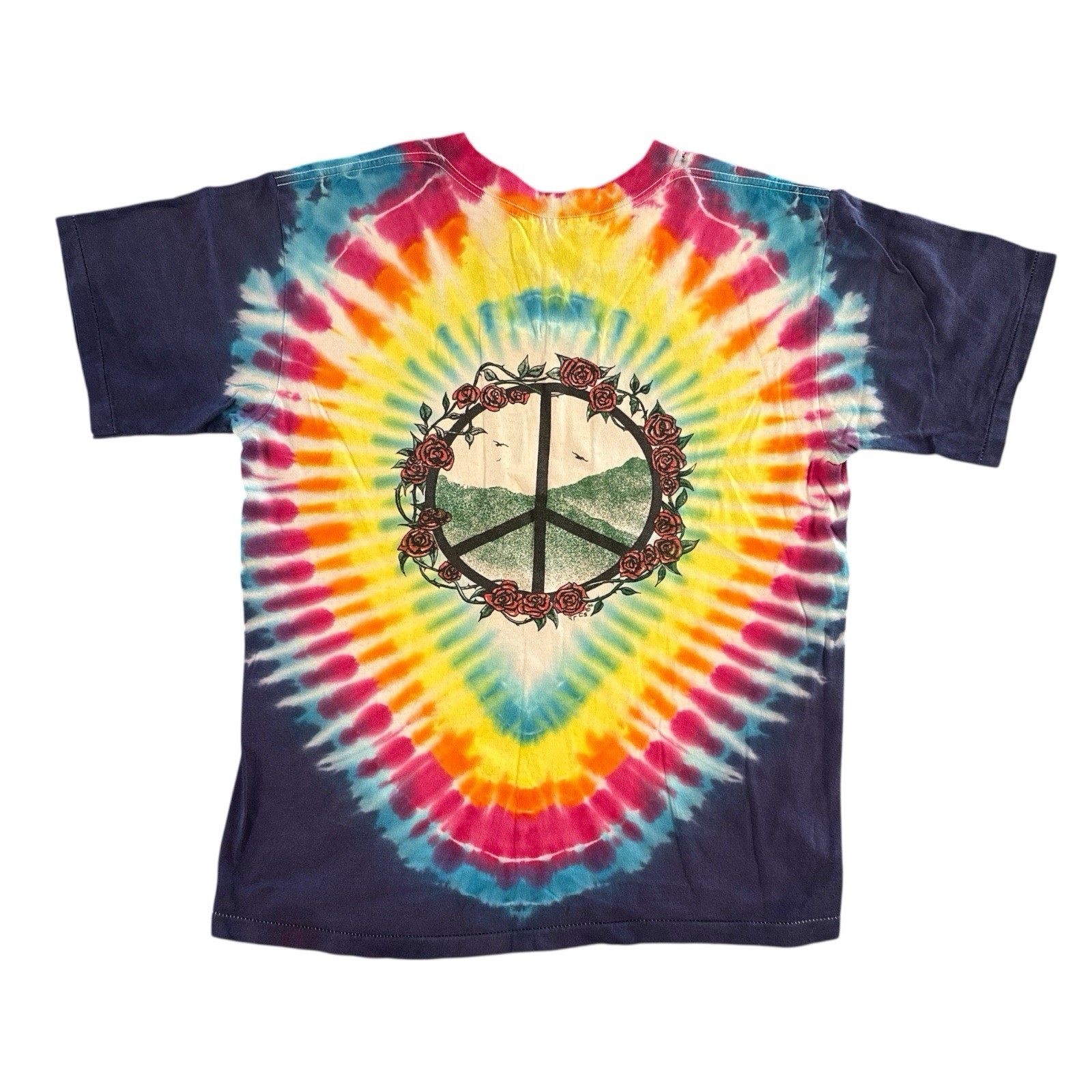 Vintage Alice In Wonderland 1986 Tie Dye T-shirt Single Stitch Peace Sz Large gallery