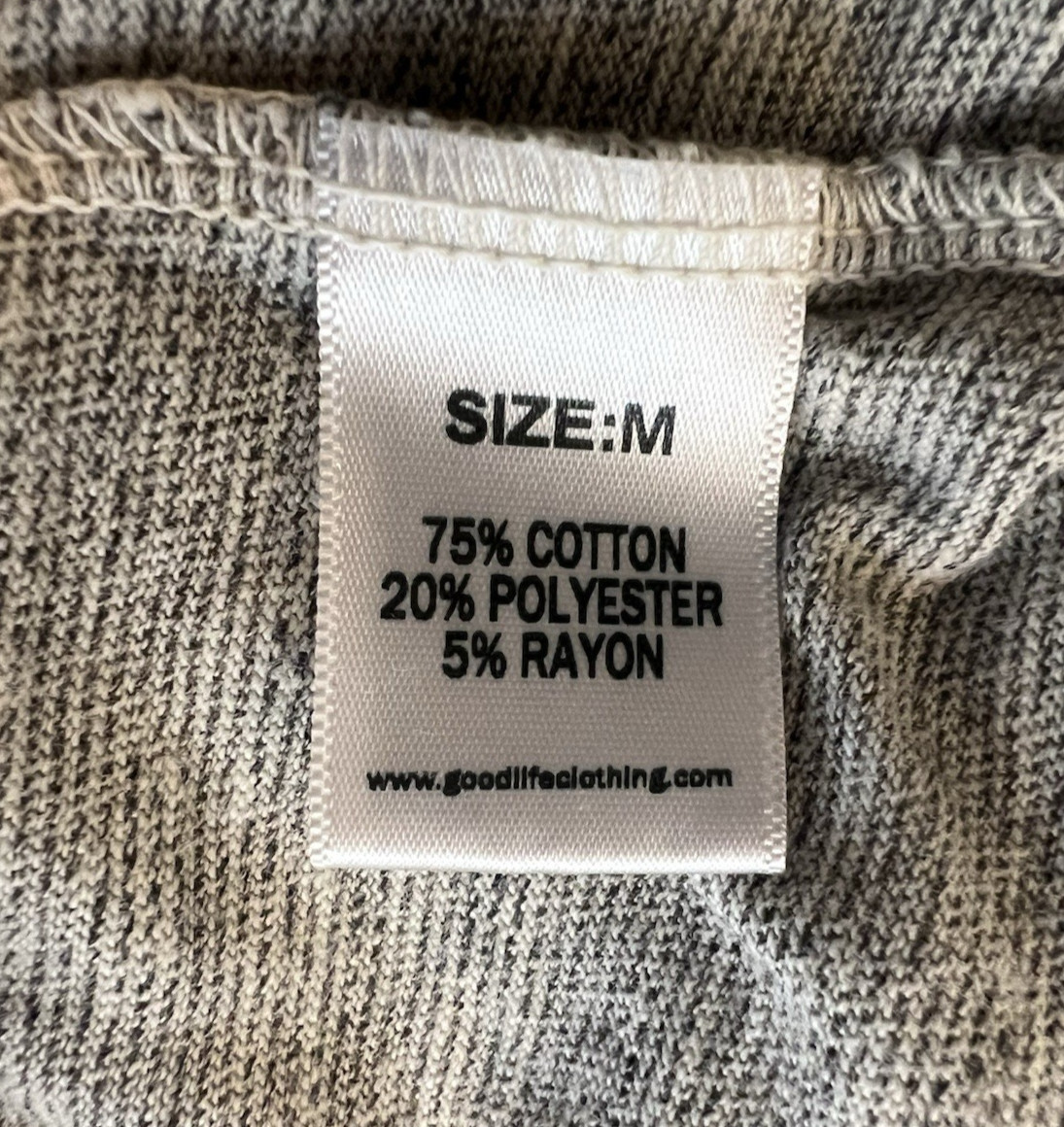 GoodLife Men's Medium Grey Tri-Blend Scoop Neck Curve Hem USA Made Tank Top gallery