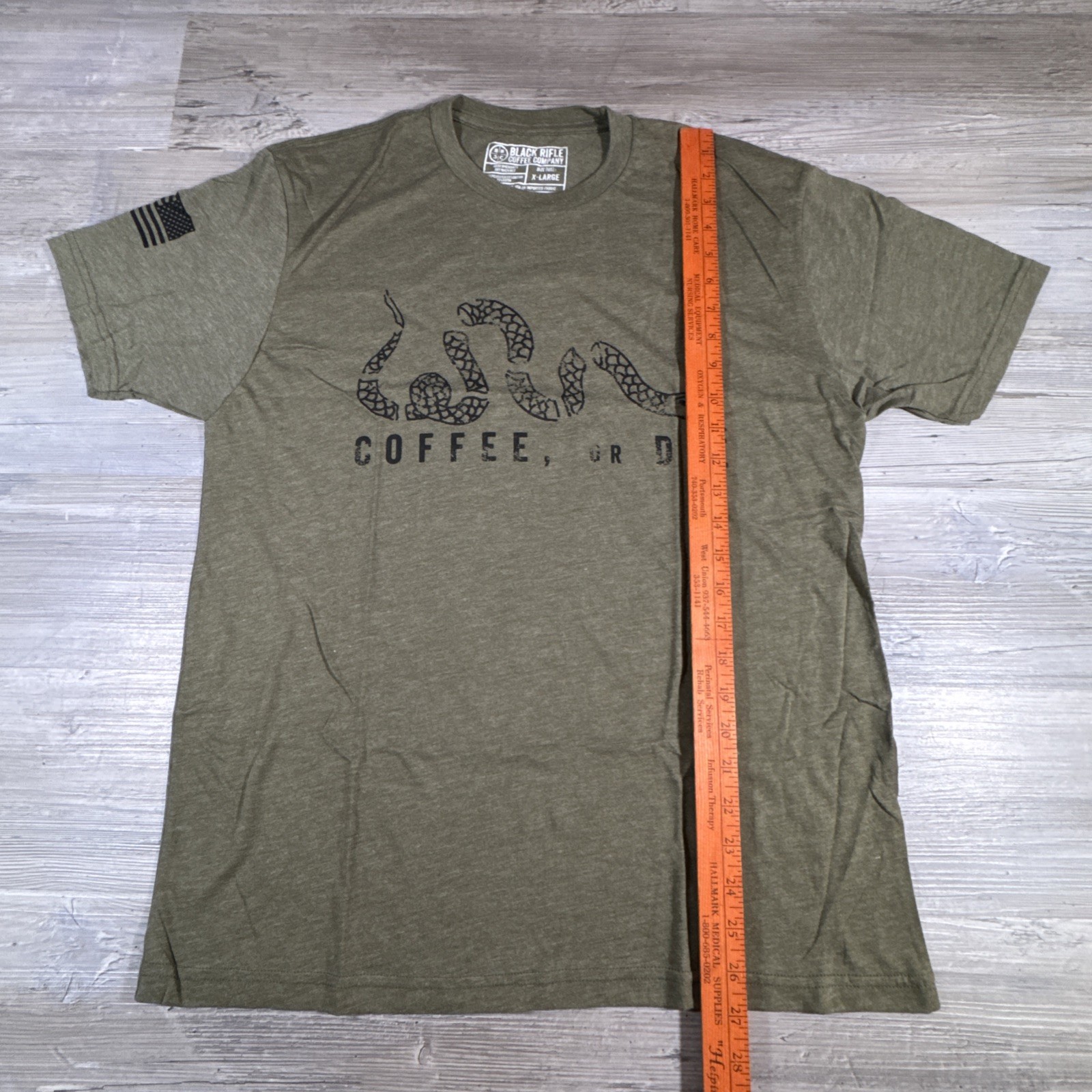 Black Rifle Coffee Company Coffee or Die T-Shirt Snake Military Green Size XL gallery