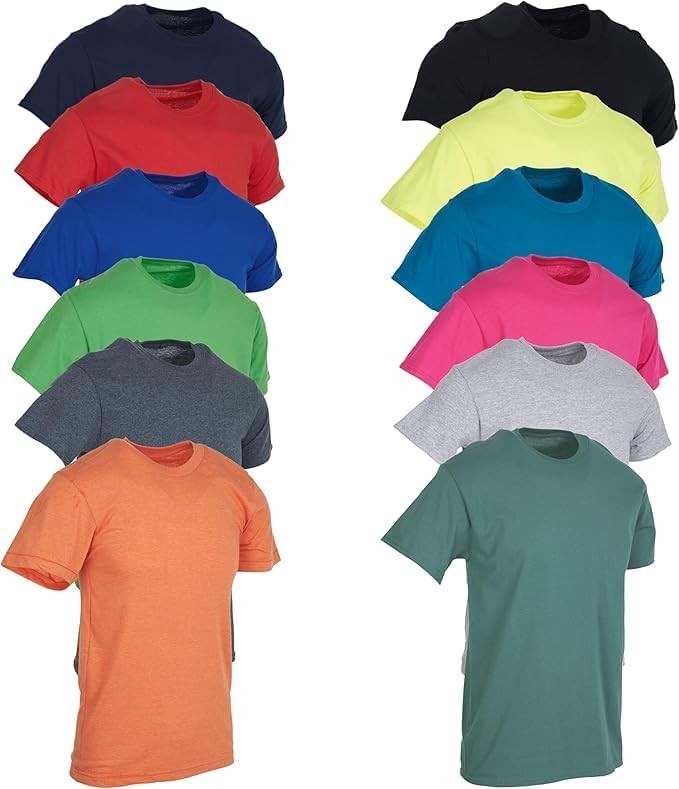SOCKS'NBULK 12 Pack of Mens Short Sleeve Crew Neck Cotton Bulk Tees for Men gallery