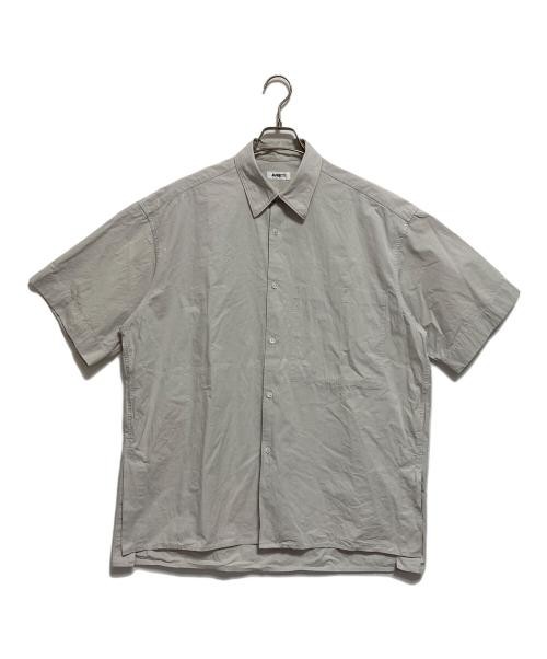AUBETT Heavy broadcloth side vent short sleeve oversized shir