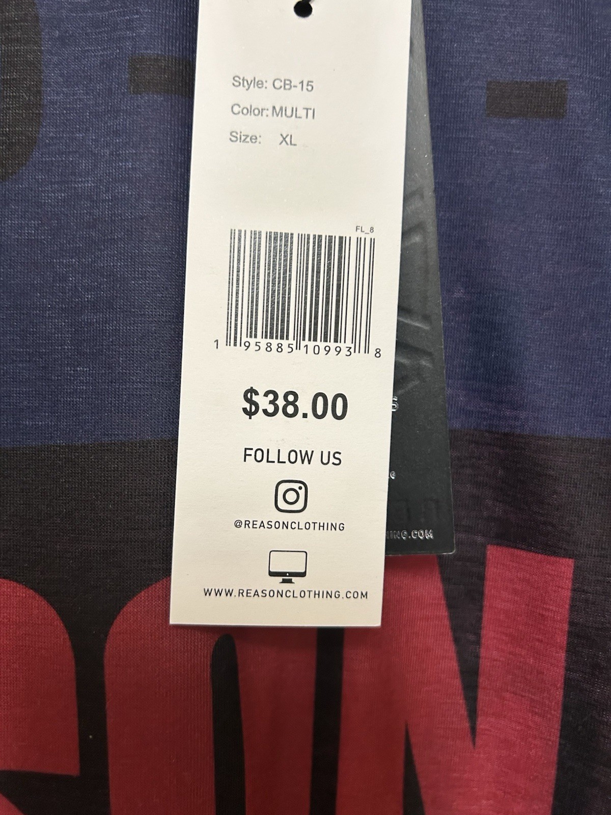 Reason Brand All Over Graphic T-Shirt Men's Size XL Multi Colors Unisex NWT gallery