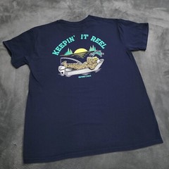 Nature Calls Bigfoot Sasquatch Fishing Blue Medium Keepin It Reel Boat Lake