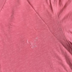 American Eagle T-Shirt Mens Medium Bright Neon Pink Coral Logo Cotton Eagle Logo
