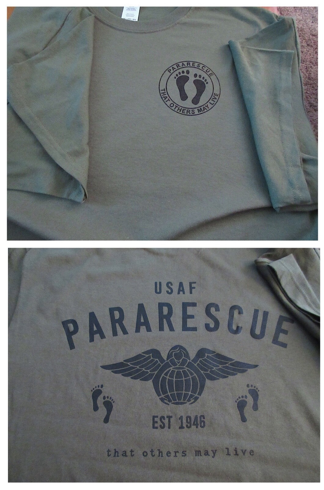 PARARESCUE That Others May Live USAF Silk Screen T-Shirt LARGE Ultra Cotton 6oz