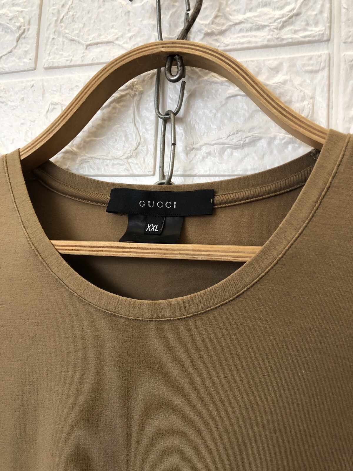 GUCCI Men's Luxury T-Shirt Brown Cotton Stretch Made in Italy Size XXL gallery