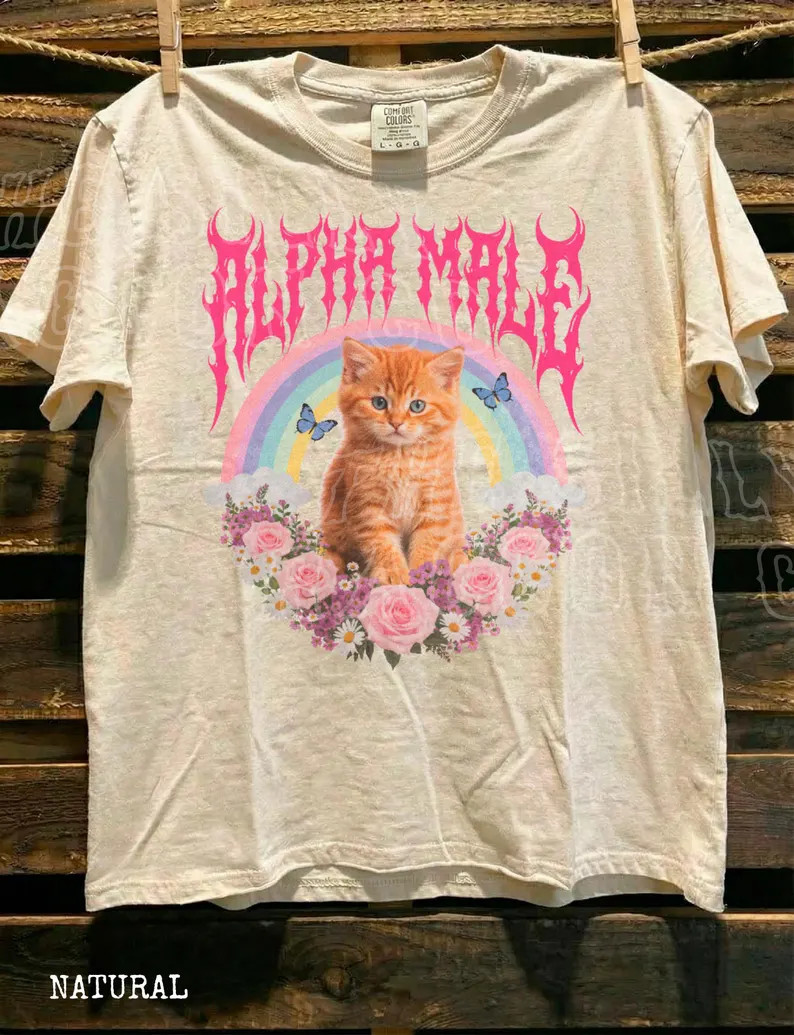 Alpha Male Funny Ironic Kitten Comfort Colors Shirt gallery