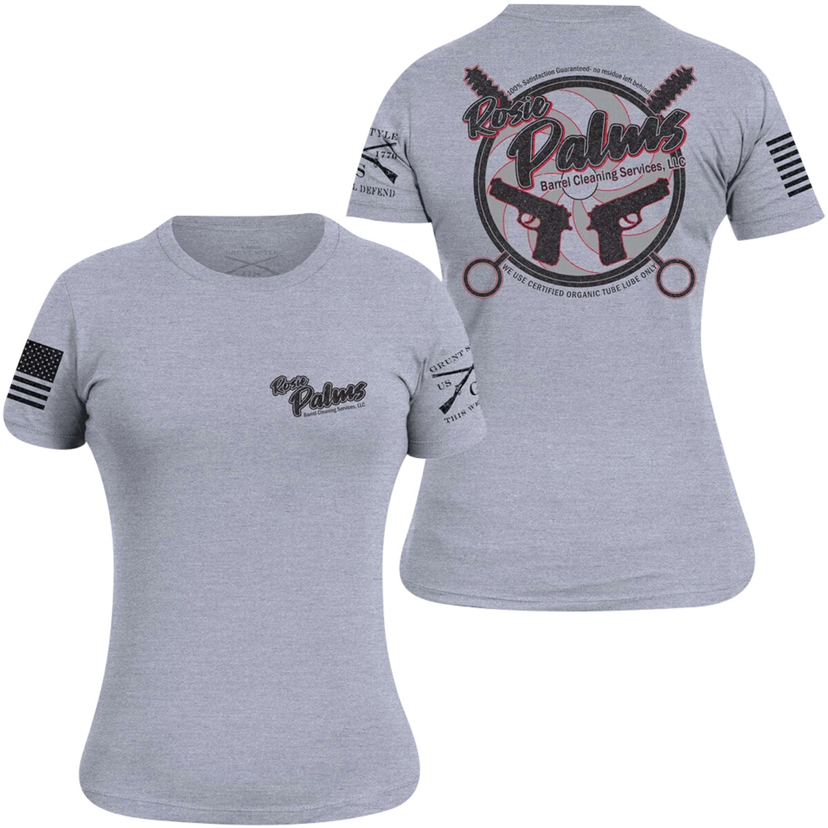 Grunt Style Rosie Palms Barrel Cleaning Service T-Shirt – Small – Light Gray