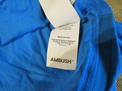 AMBUSH , Deep Wate Blue Packable Waist Pocket Short Sleeve T-shirt NWOT Sz Small