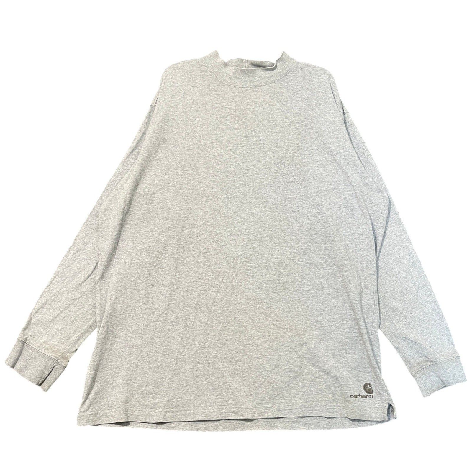 Carhartt Mock Neck Long Sleeve T-Shirt Mens 3XLT Logo Ribbed Cuff Workwear gallery