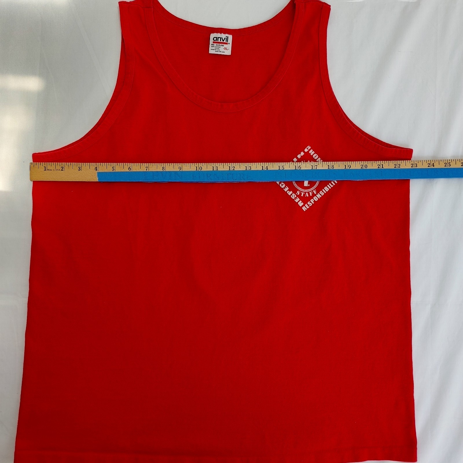 Vintage Anvil YMCA Aquatic Staff Tank Top 100% Cotton Made In USA Size XL gallery