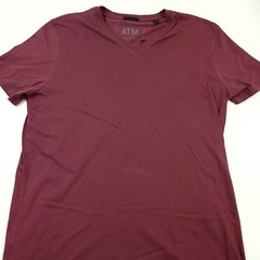 ATM Anthony Thomas Melillo V-Neck Tee T-Shirt in Cordovan Red Mens Size Medium