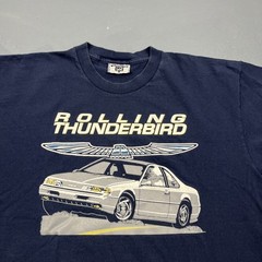 Vintage 90s Rolling Thunderbirds Graphic Tshirt Blue XL USA Made Cars Motor VTG