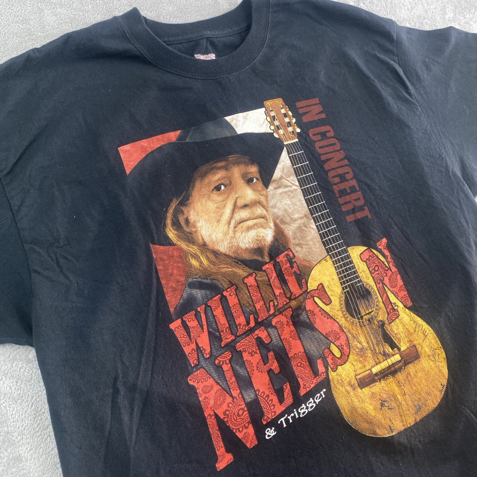 Willie Nelson Shirt Sz XL Mens Trigger In Concert Country Autumn Tour 2015 Black gallery