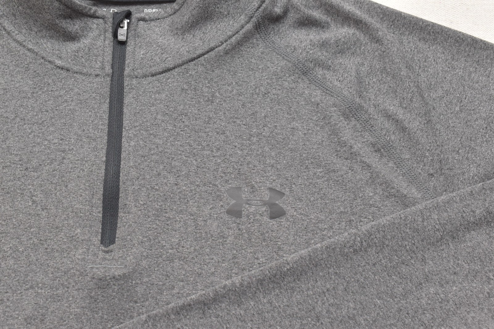Under Armour Heatgear 1/4 Zip Pullover Shirt Men's L Gray Loose Fit Long Sleeve gallery