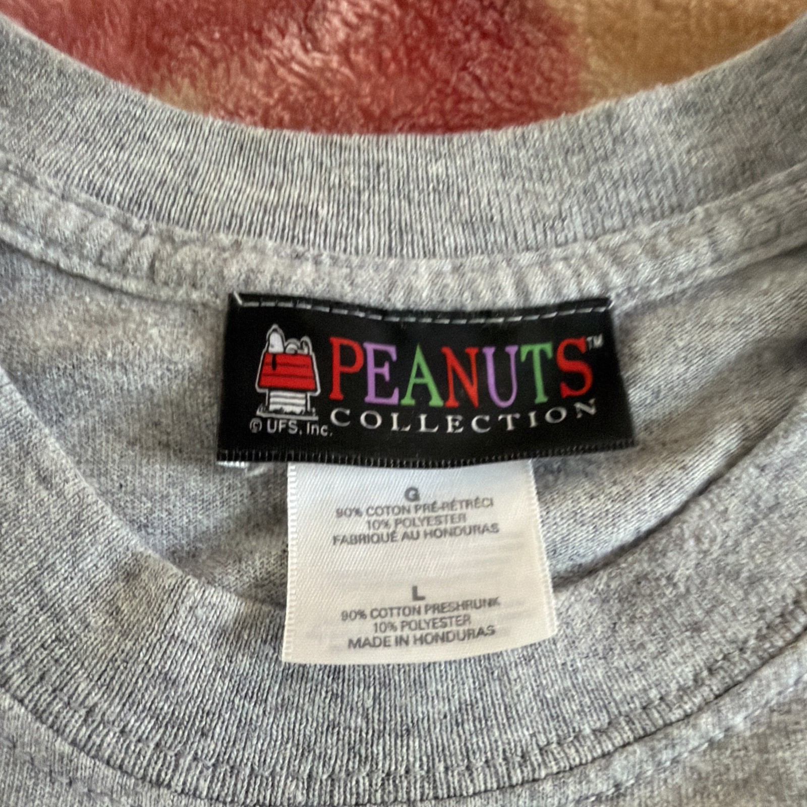 VTG Peanuts Collection “Proud To Be A Cool American” Snoopy Woodstock L Shirt gallery
