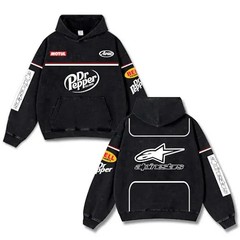 Retro Dr Pepper x Alpinestars Racing Washed Hoodie Motor World Champion Enthusia