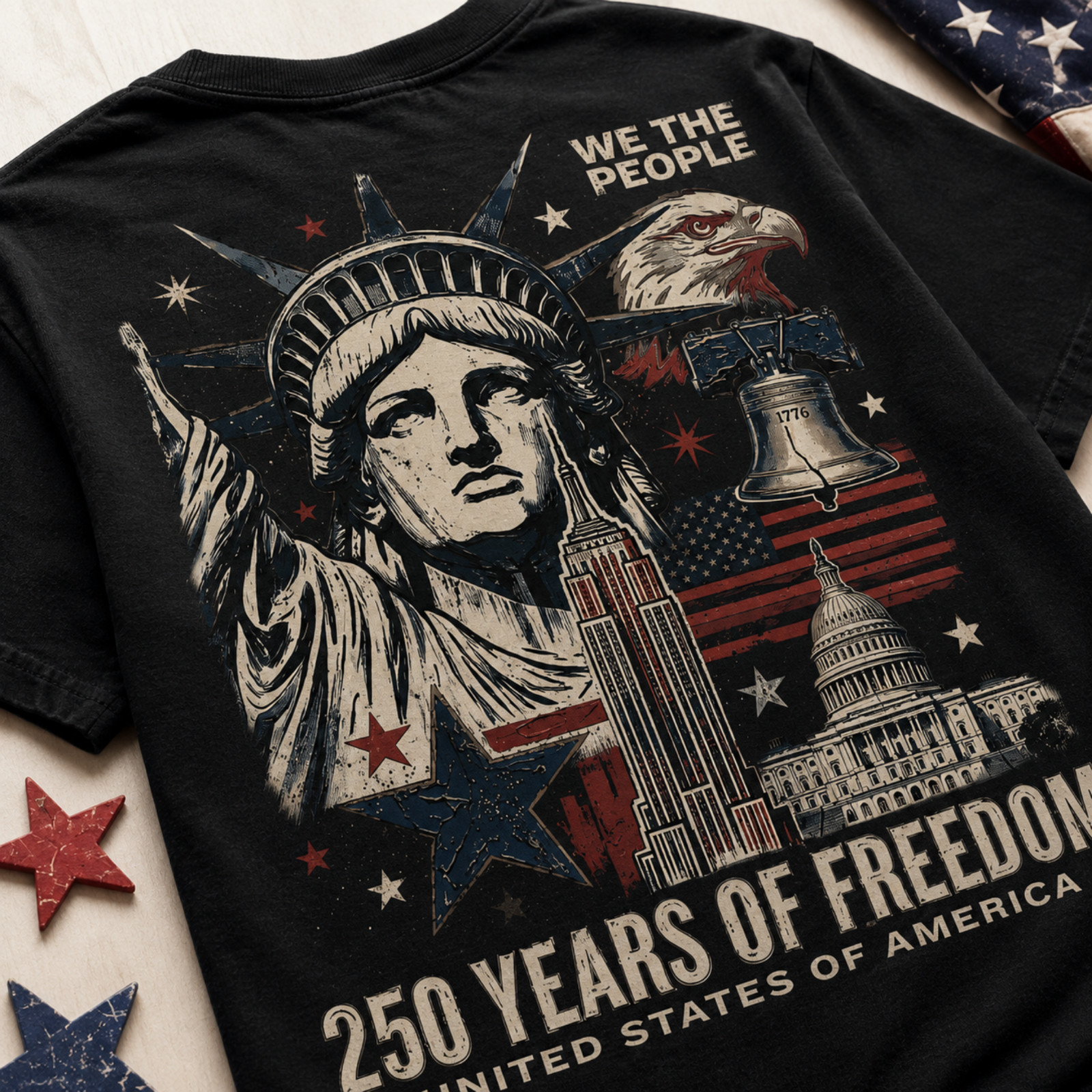 USA 250 Years of Freedom Shirt Men We The People Patriotic Eagle Flag Tee(S-5XL) gallery
