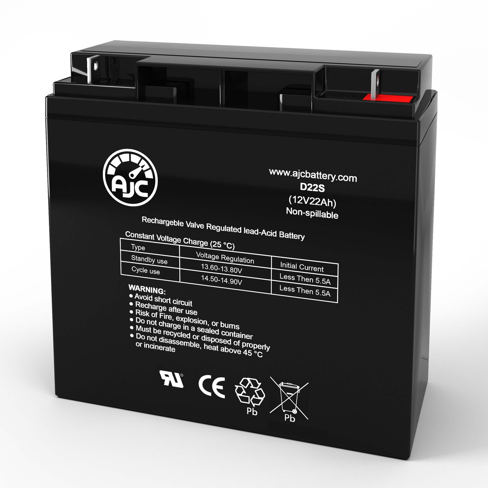 Stanley J5C09 500 Instant 1000 Peak Amp with Com 12V 22Ah Replacement Battery