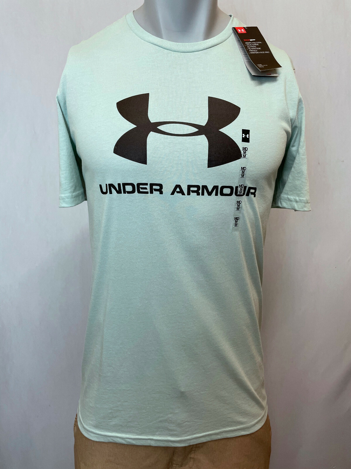 Under Armour Shirt Mens Small Medium Large Green Gray Athletic Fit Logo