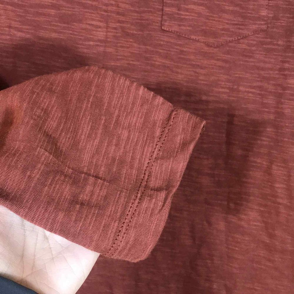 Paper Denim & Cloth Shirt Mens Small Amber Orange The Core Long Sleeve Tee gallery