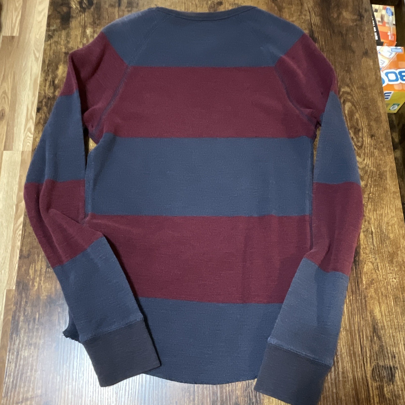American Eagle Outfitters Heritage Thermal Striped Crew Neck Long Sleeve Tee XS gallery