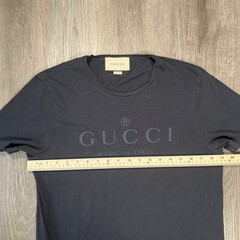 Gucci Men’s Black Logo Crew Neck Short Sleeve Cotton Jersey T-Shirt Size L Italy