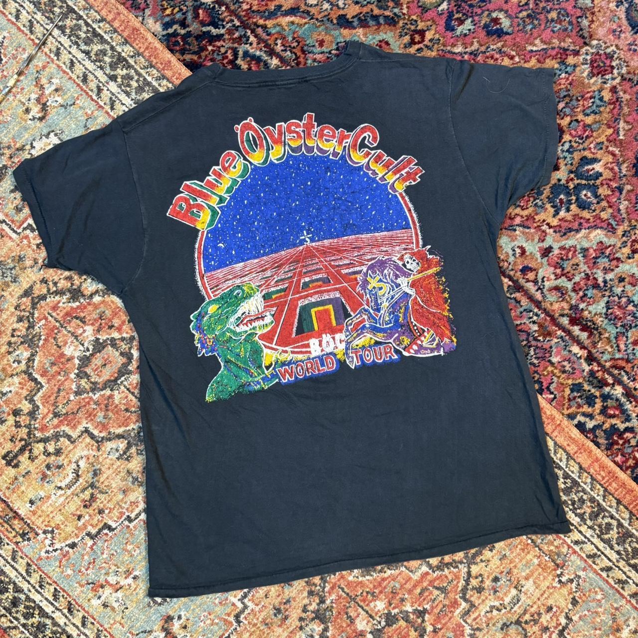 1980 Black Sabbath and Blue Oyster Cult 2 side black T shirt reprint NH16492 gallery