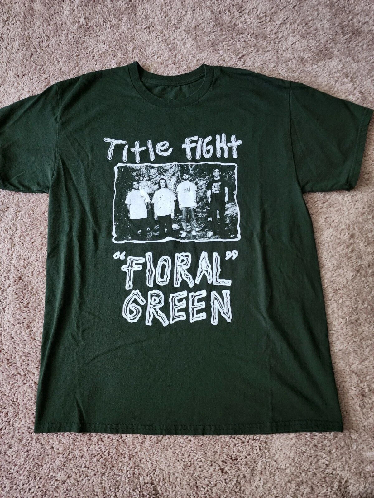 Title Fight Floral Green Short Sleeve Tee Shirt All Size Forest Green MI760 gallery